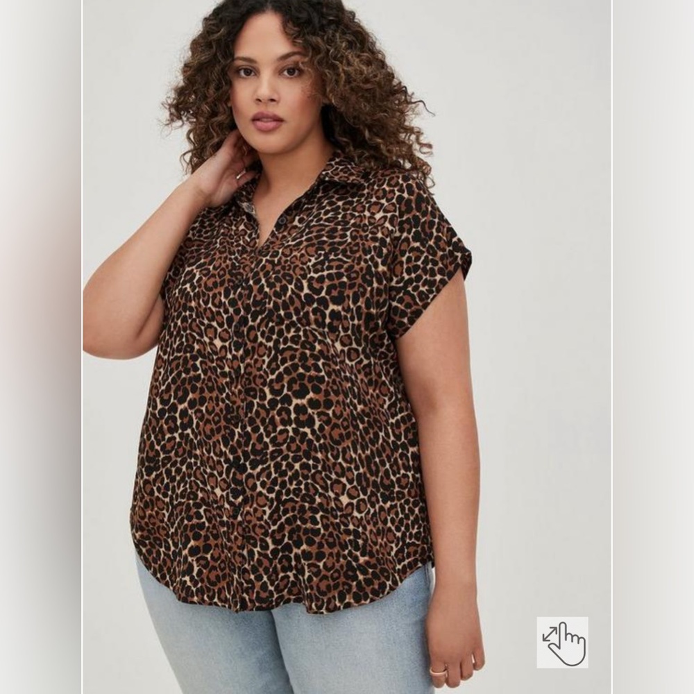Torrid Challis Dolman Button-Down Shirt